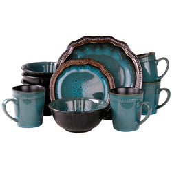 Elama?s Mystic Waves 16 Piece Dinnerware Set - Divine Heart L.A.