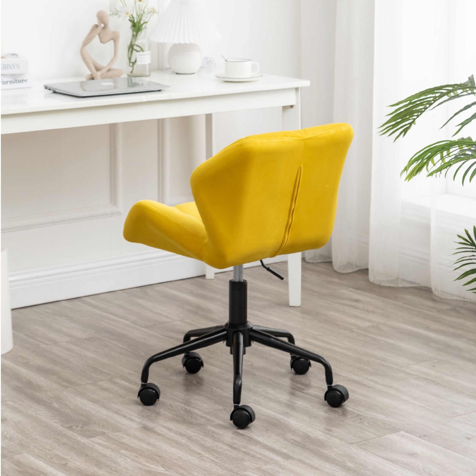 Eldon Diamond Tufted Adjustable Swivel Office Chair, Yellow - Divine Heart L.A.