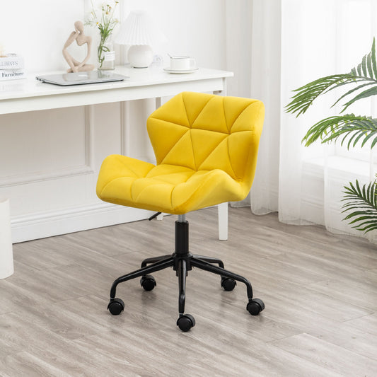 Eldon Diamond Tufted Adjustable Swivel Office Chair, Yellow - Divine Heart L.A.