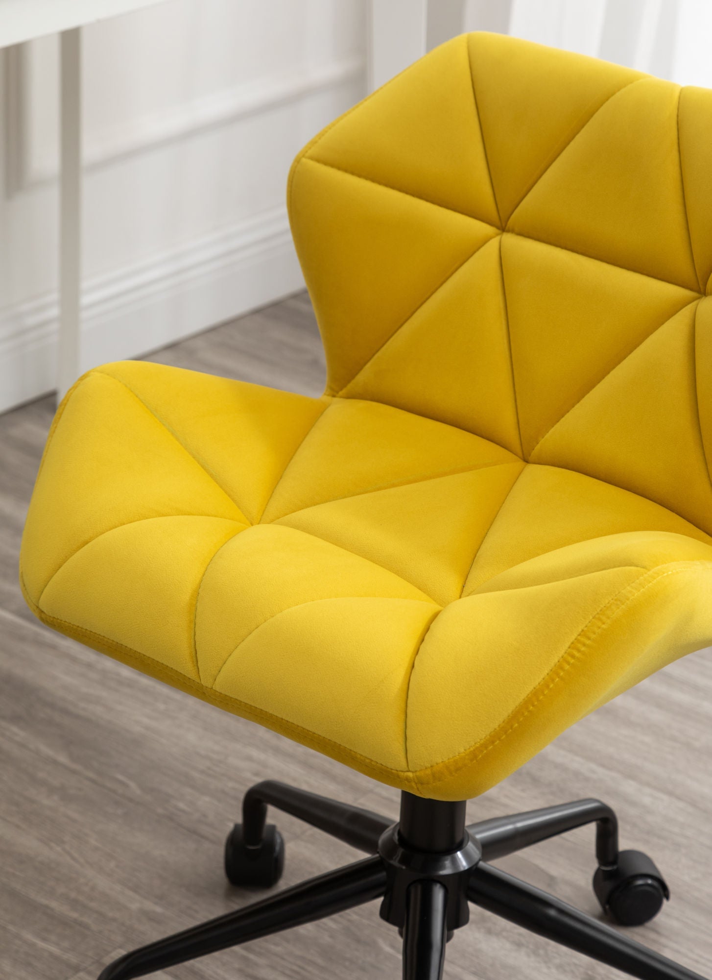 Eldon Diamond Tufted Adjustable Swivel Office Chair, Yellow - Divine Heart L.A.