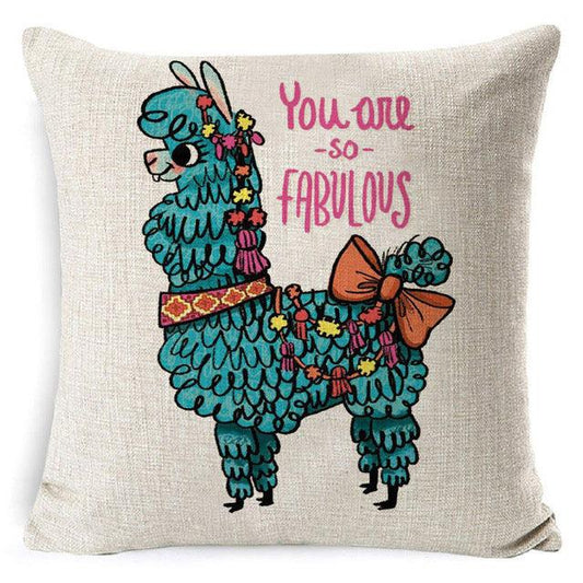 Fabulous Alpaca Throw Pillow Cover - Divine Heart L.A.