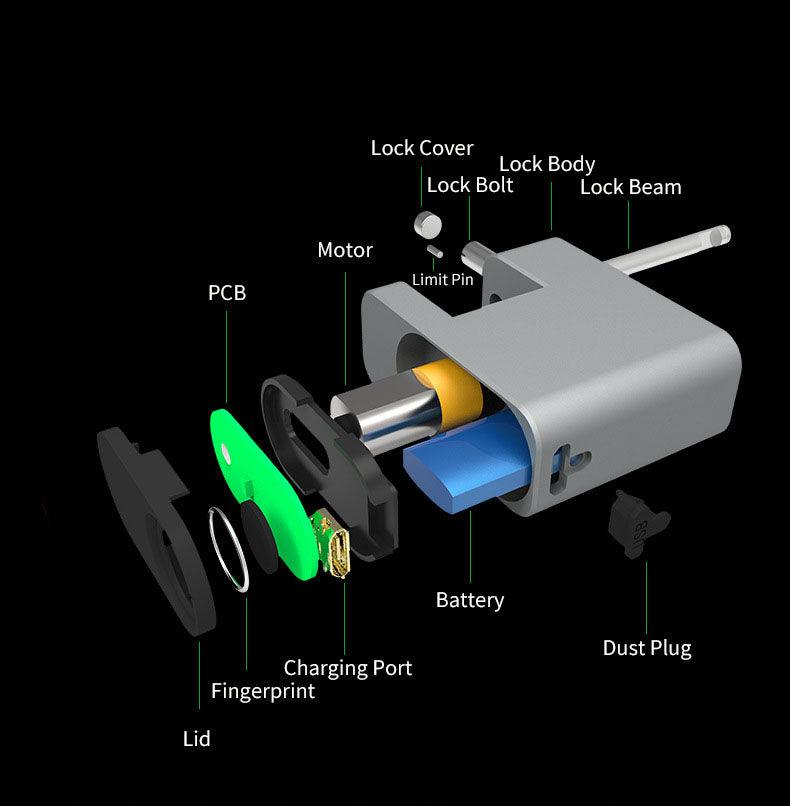 Fingerprint Padlock for Luggage - Divine Heart L.A.