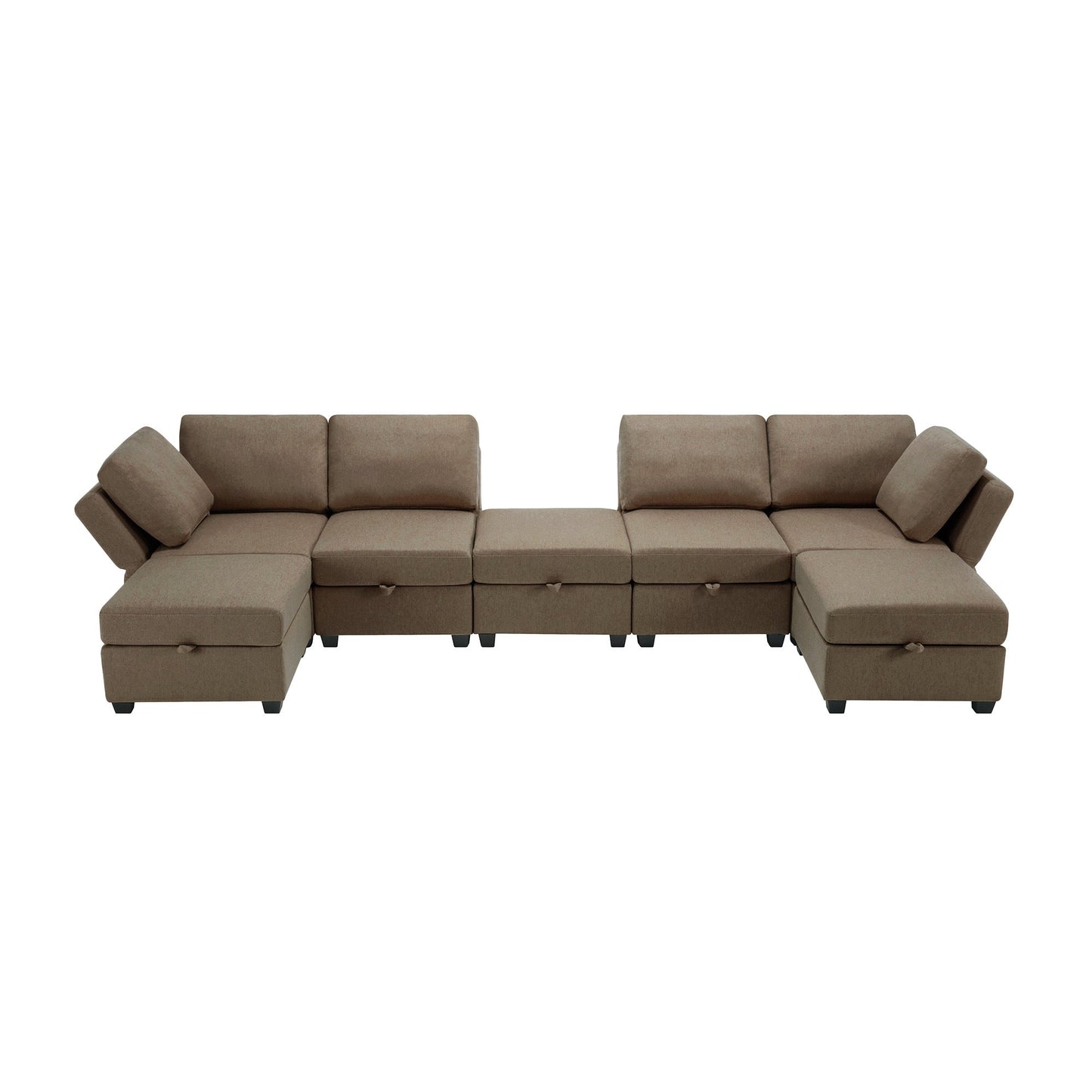 Free Combinations Storage Functional Modular Sectional Sofa with Thick Seat and Back Cushions - Divine Heart L.A.