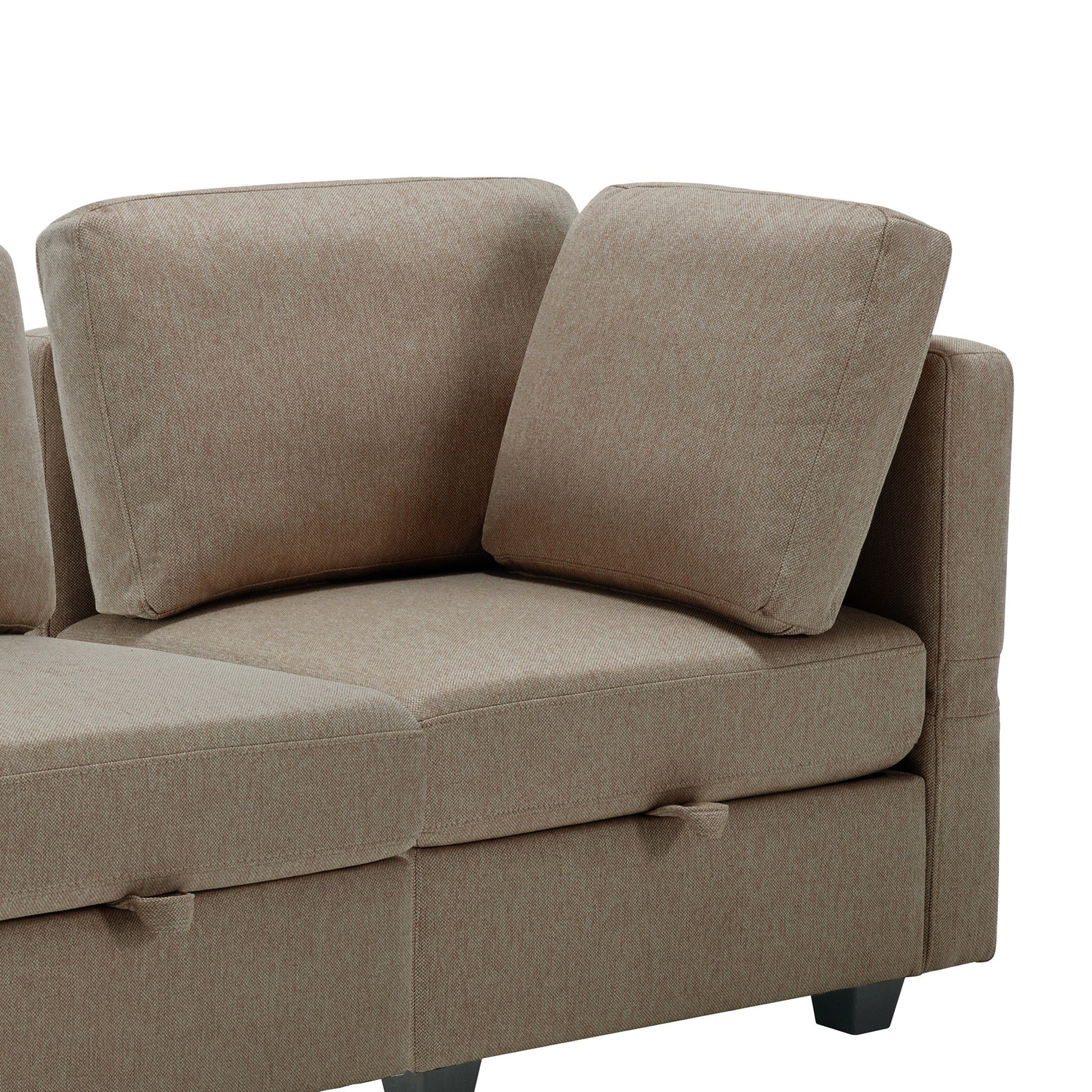 Free Combinations Storage Functional Modular Sectional Sofa with Thick Seat and Back Cushions - Divine Heart L.A.