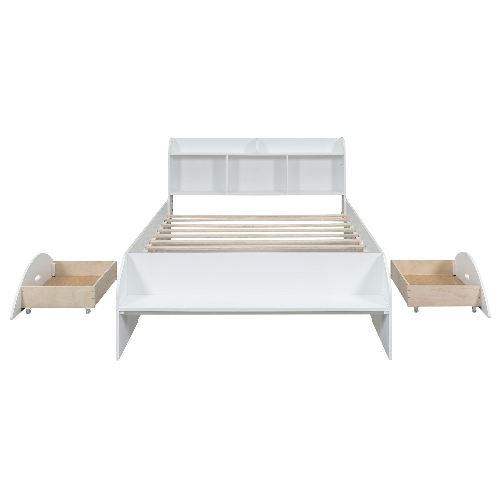 Full Platform Bed with Headboard and Footboard Storage - Divine Heart L.A.