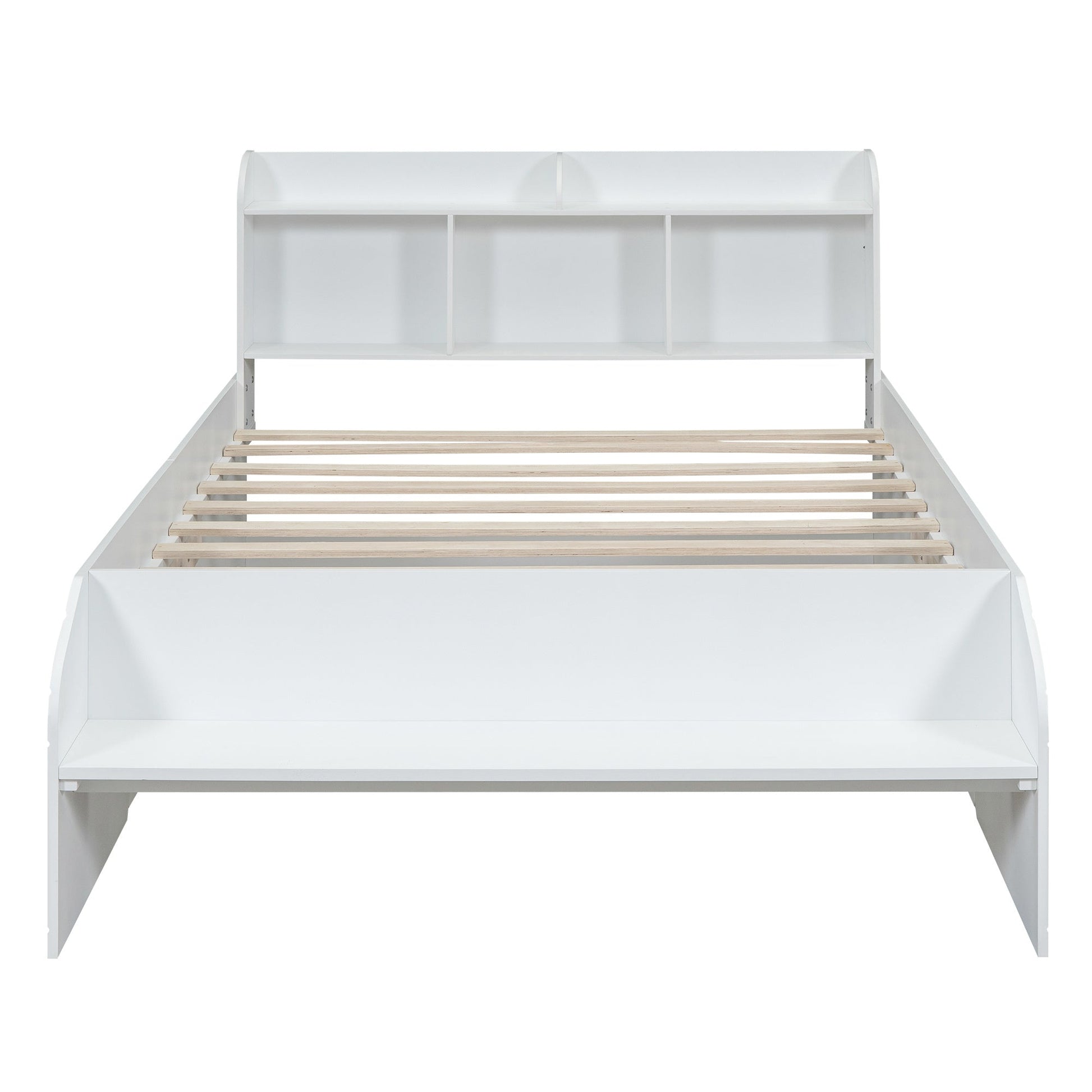 Full Platform Bed with Headboard and Footboard Storage - Divine Heart L.A.