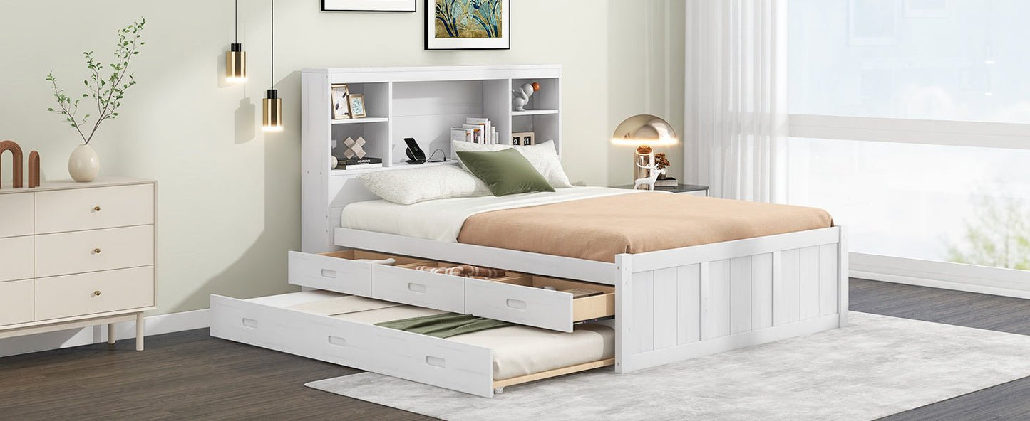 Full Platform Bed with Storage and Twin Trundle - Divine Heart L.A.