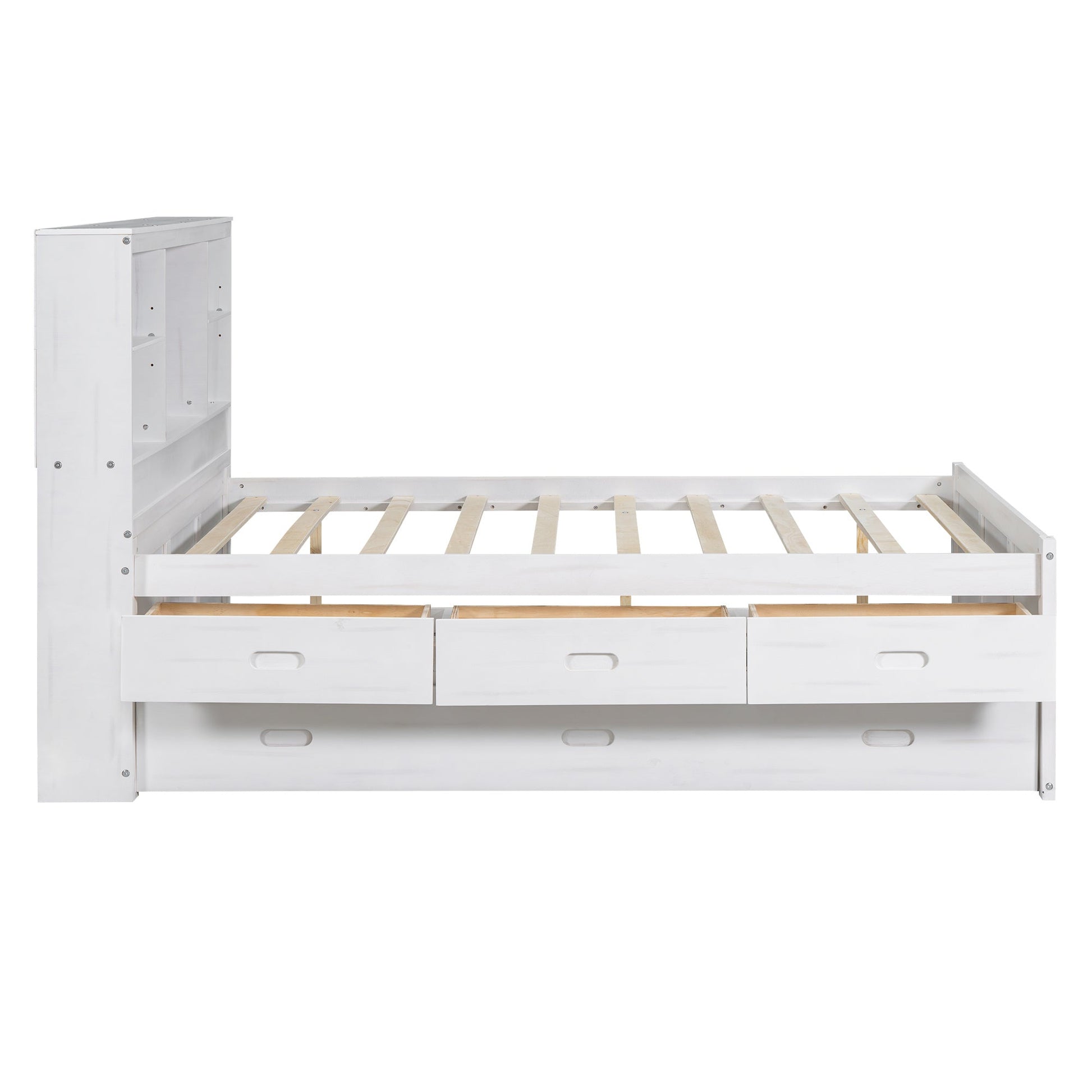 Full Platform Bed with Storage and Twin Trundle - Divine Heart L.A.