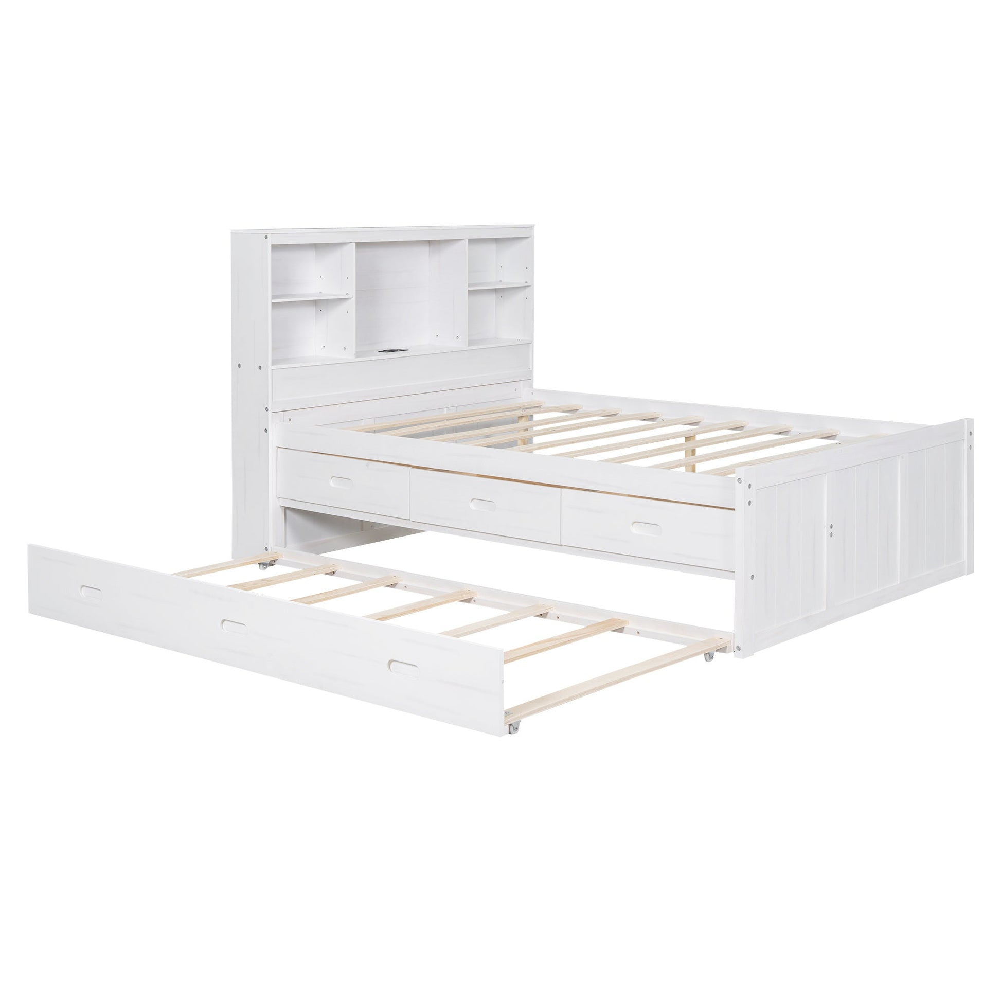 Full Platform Bed with Storage and Twin Trundle - Divine Heart L.A.