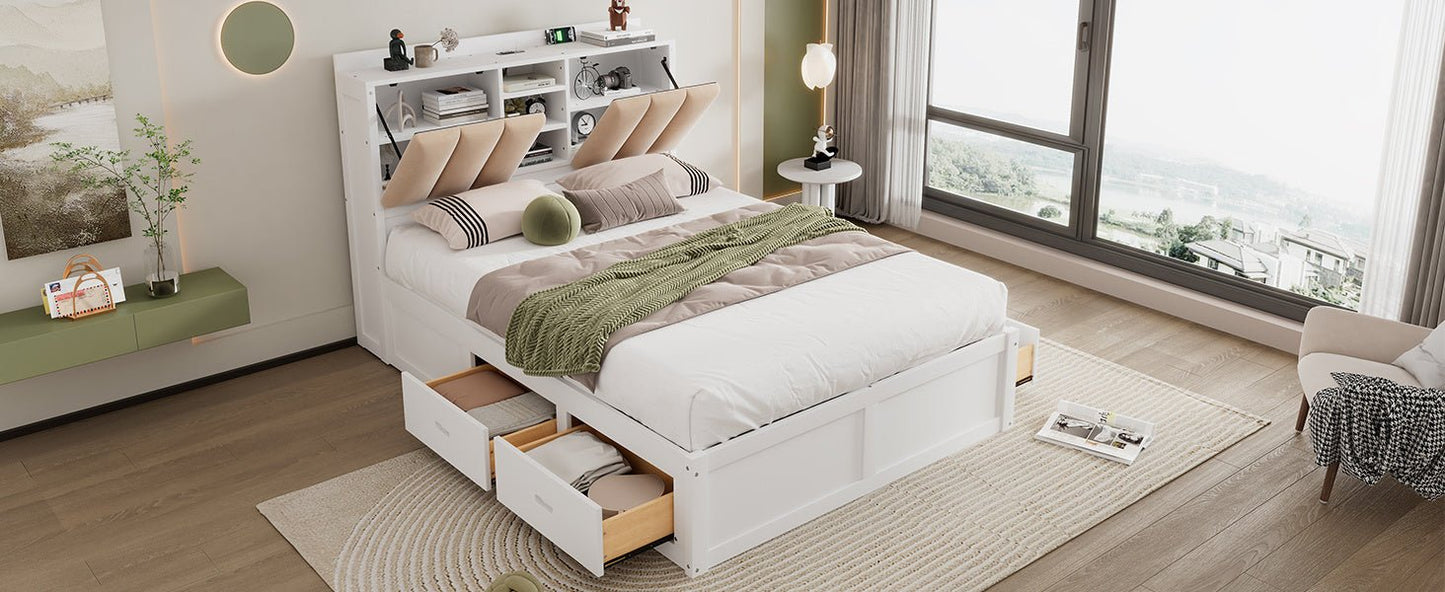 Full Size Platform Bed with Storage - Divine Heart L.A.