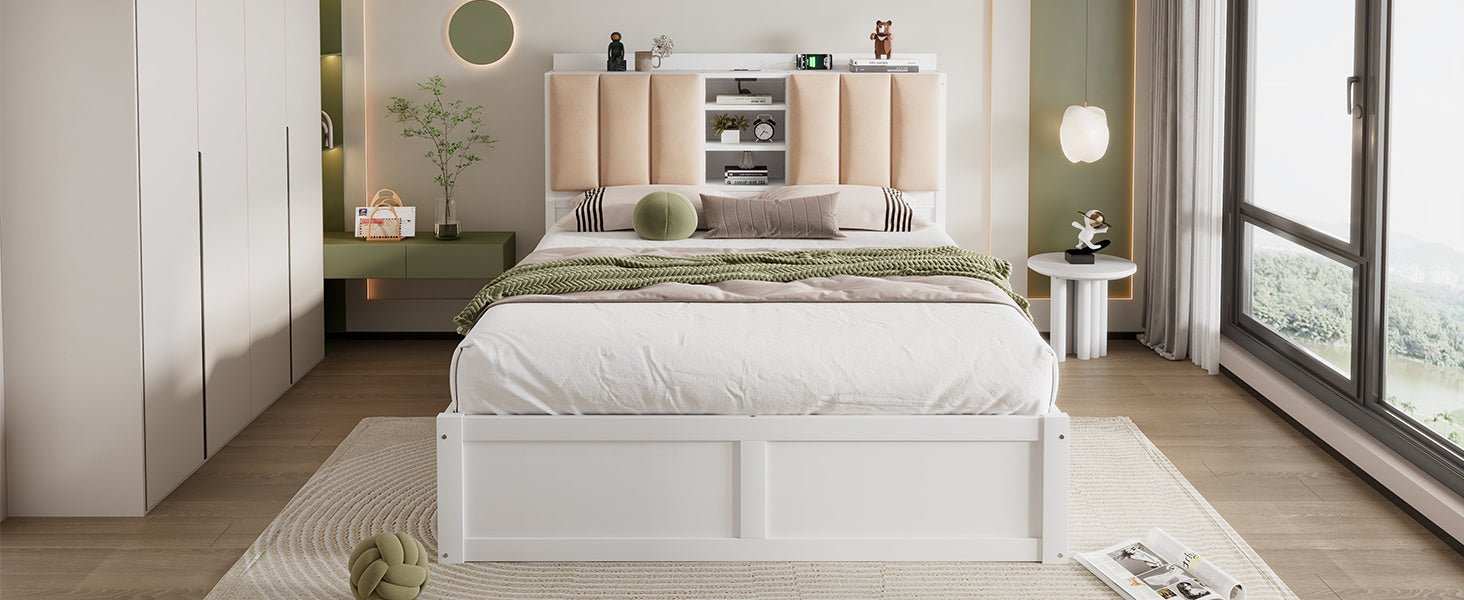 Full Size Platform Bed with Storage - Divine Heart L.A.