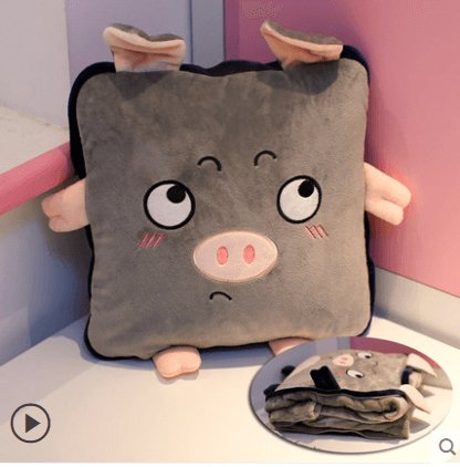 Fun Animal Plush Throw Blanket Cushion - Divine Heart L.A.