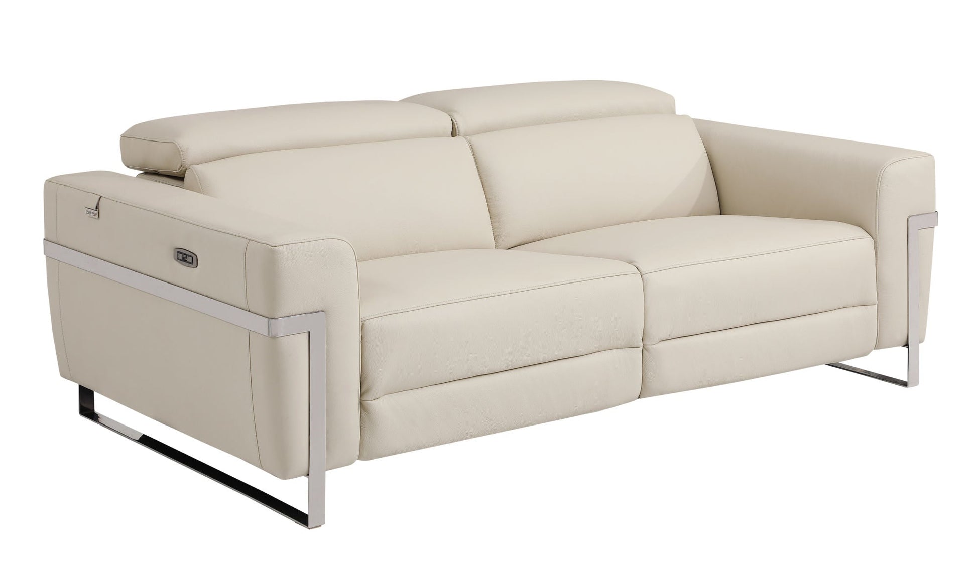 Global United Top Grain Italian Leather Sofa with Power Recliner - Divine Heart L.A.