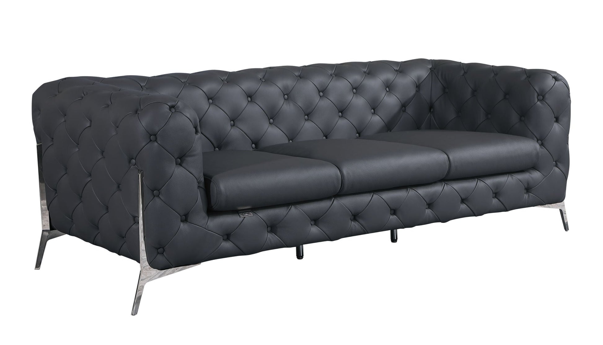 Global United Transitional 100% Top Grain Italian Leather Upholstered Sofa - Divine Heart L.A.