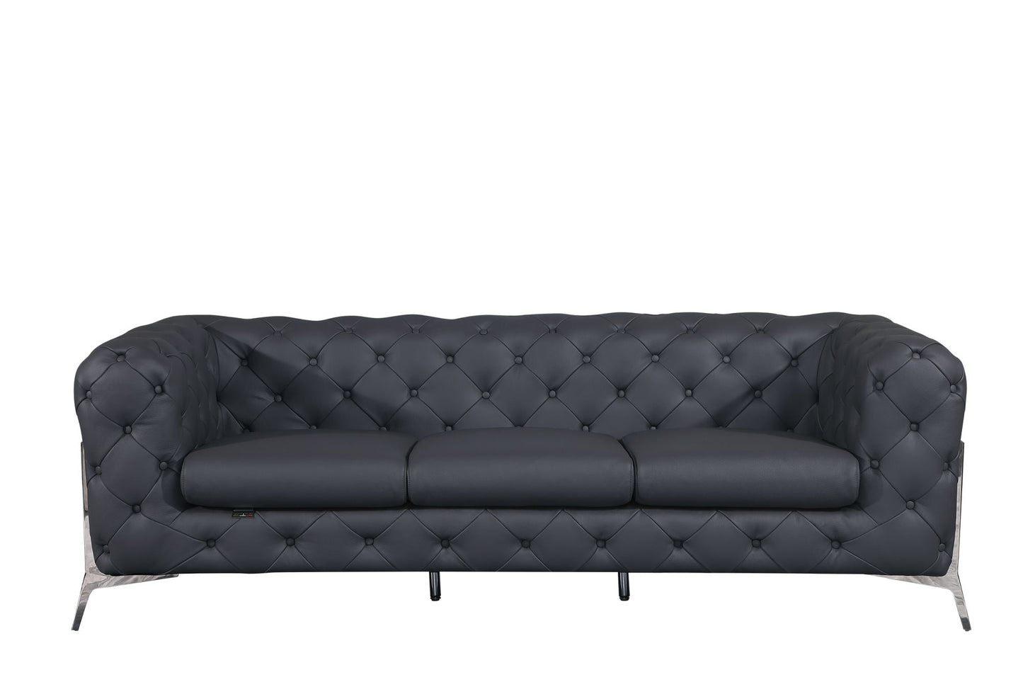 Global United Transitional 100% Top Grain Italian Leather Upholstered Sofa - Divine Heart L.A.