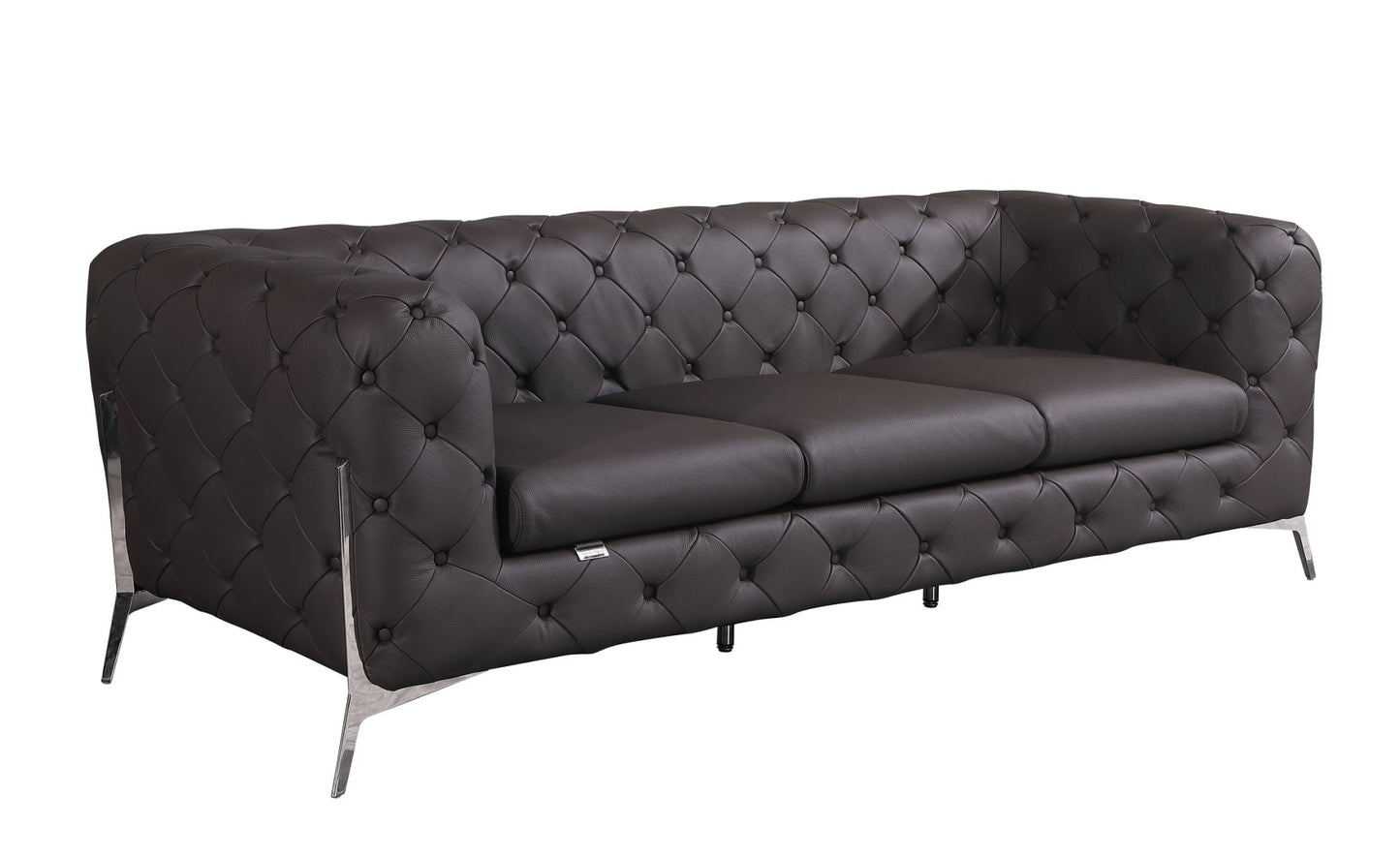 Global United Transitional Top Grain 100% Italian Leather Upholstered Sofa - Divine Heart L.A.