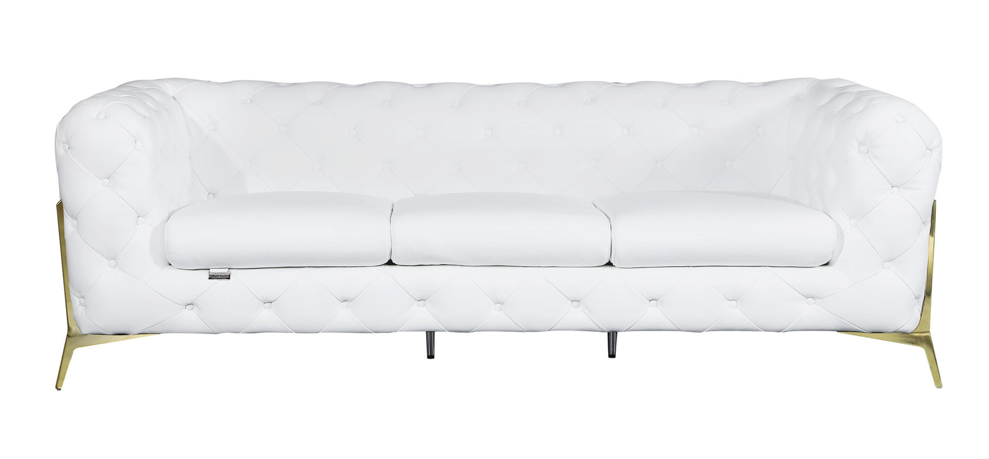 Global United Transitional Top Grain 100% Italian Leather Upholstered Sofa - Divine Heart L.A.