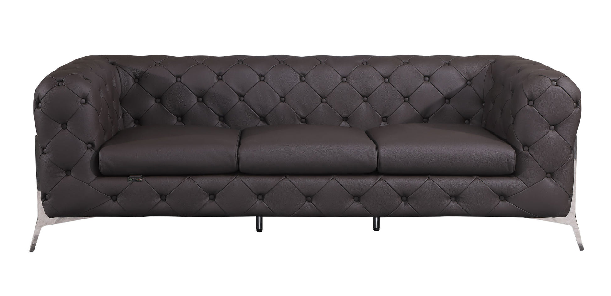 Global United Transitional Top Grain 100% Italian Leather Upholstered Sofa - Divine Heart L.A.