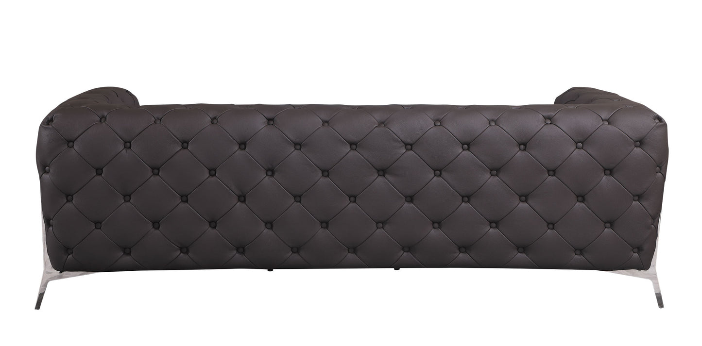 Global United Transitional Top Grain 100% Italian Leather Upholstered Sofa - Divine Heart L.A.