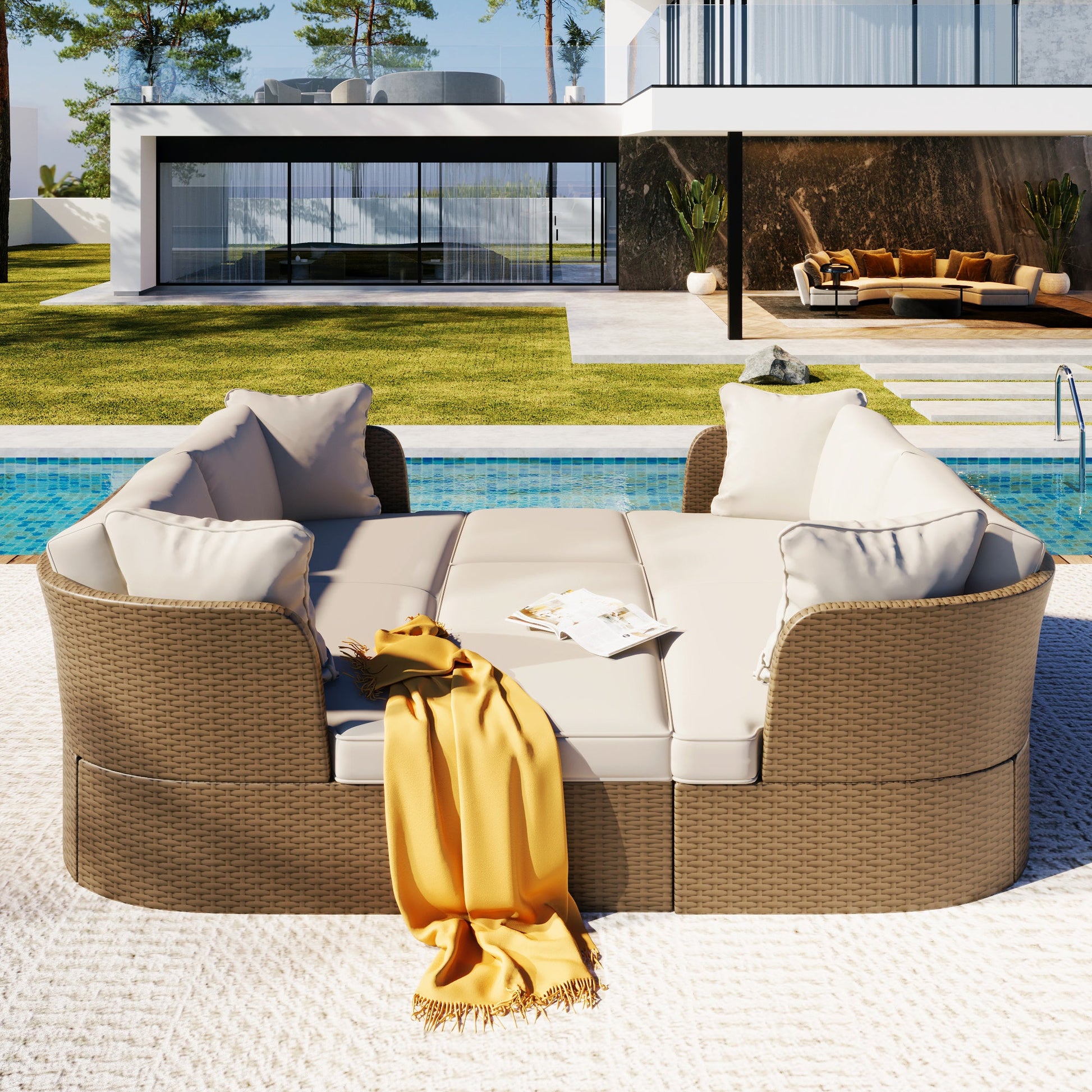 Grand Calypso Outdoor Sofa Set with Coffee Table - Divine Heart L.A.