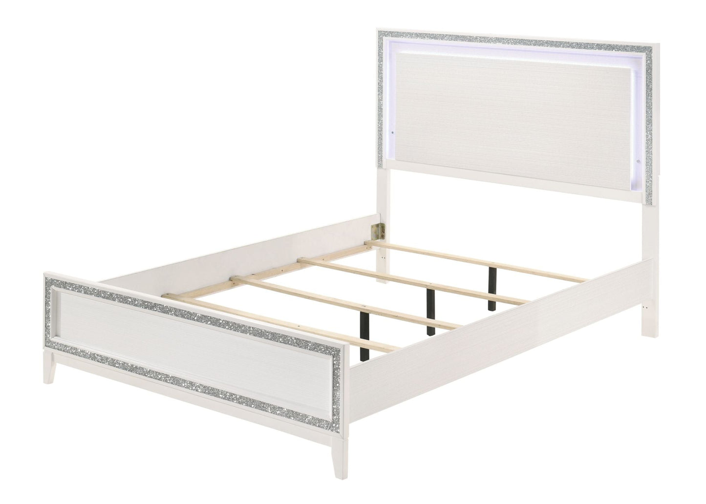 Haiden LED Queen Bed in White - Divine Heart L.A.