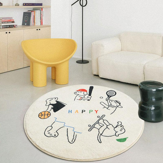 Happy Animals Plush Round Rug - Divine Heart L.A.