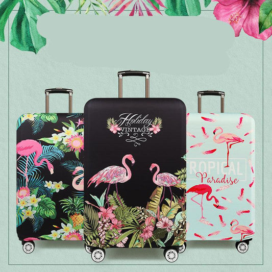 Happy Flamingo Luggage Cover Collection fits 18-32 inches - Divine Heart L.A.