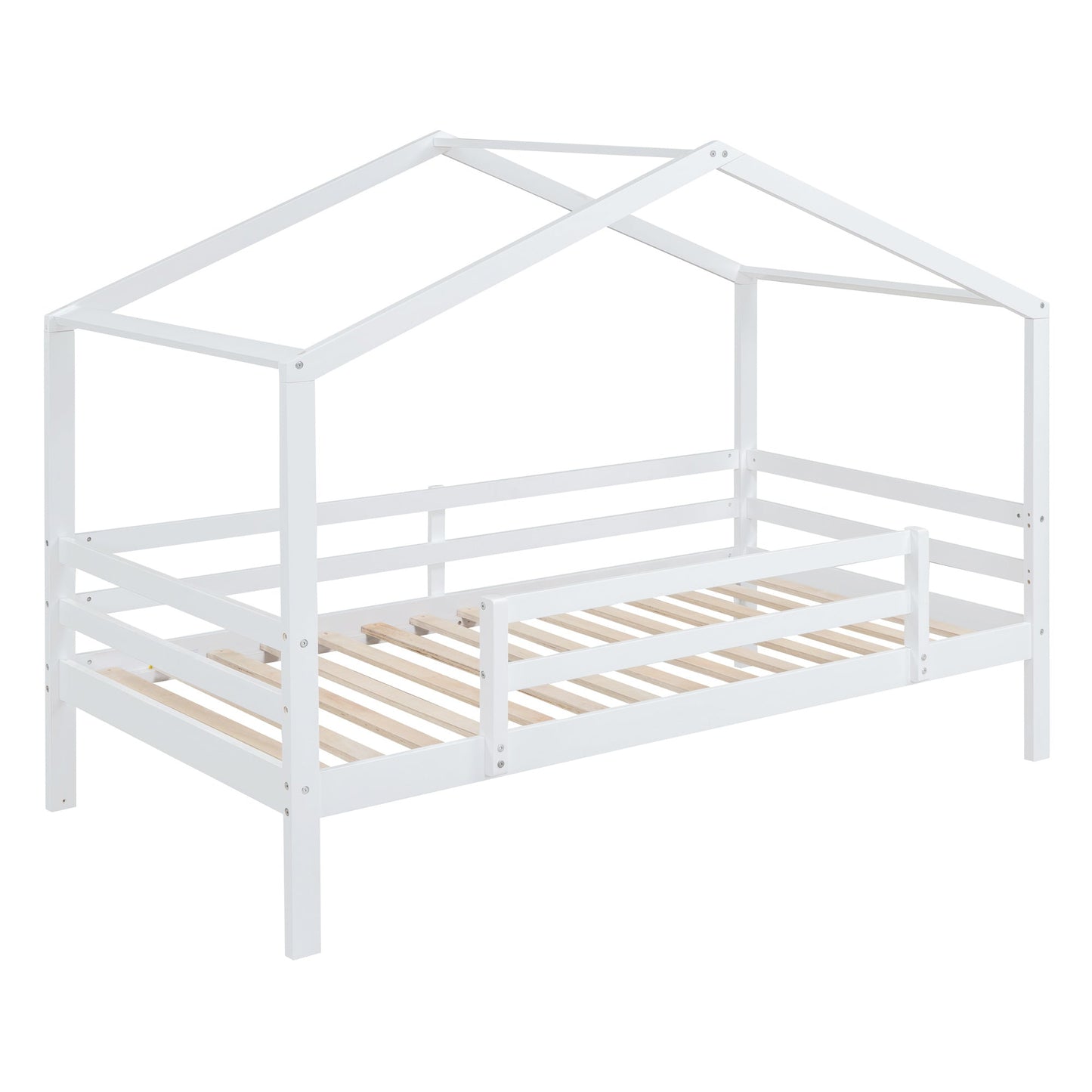 High Loft Twin Bed with Roof, Slide and Ladder - Divine Heart L.A.