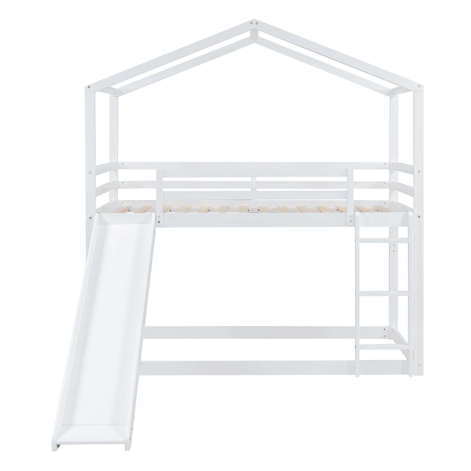 High Loft Twin Bed with Roof, Slide and Ladder - Divine Heart L.A.