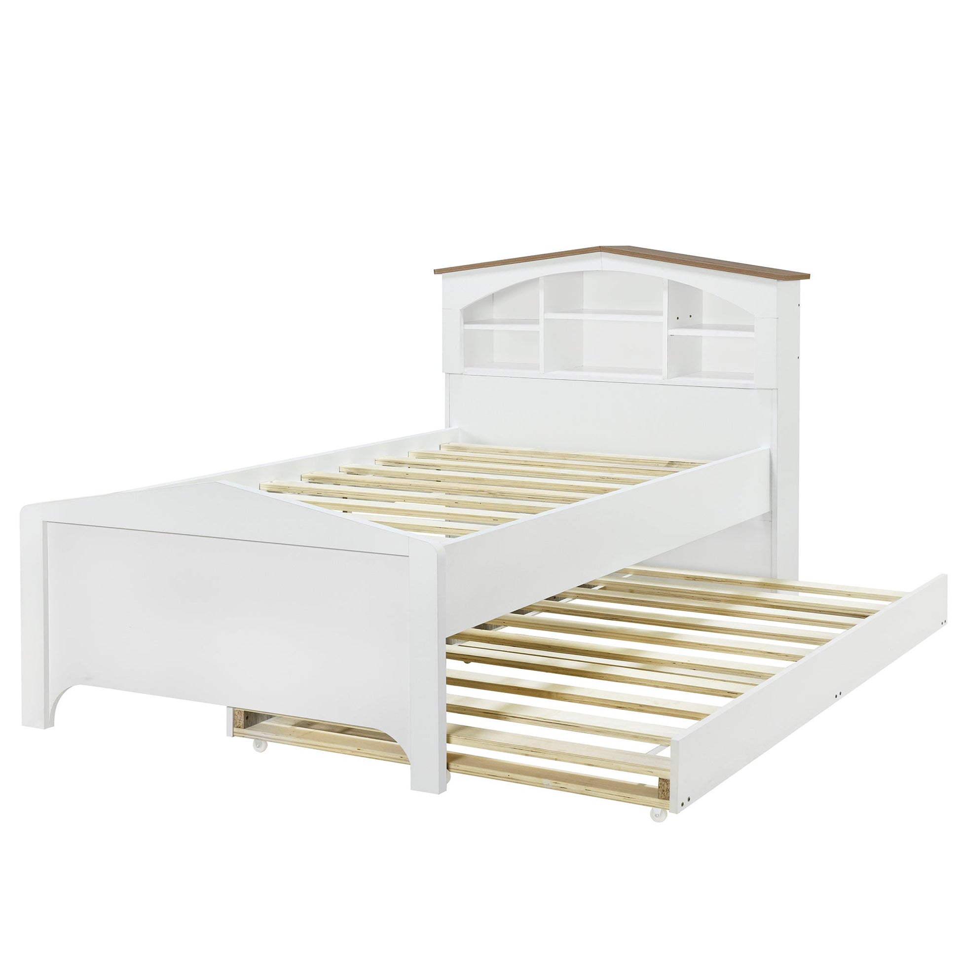 House Shaped Twin Bed with Storage Headboard and Trundle - Divine Heart L.A.