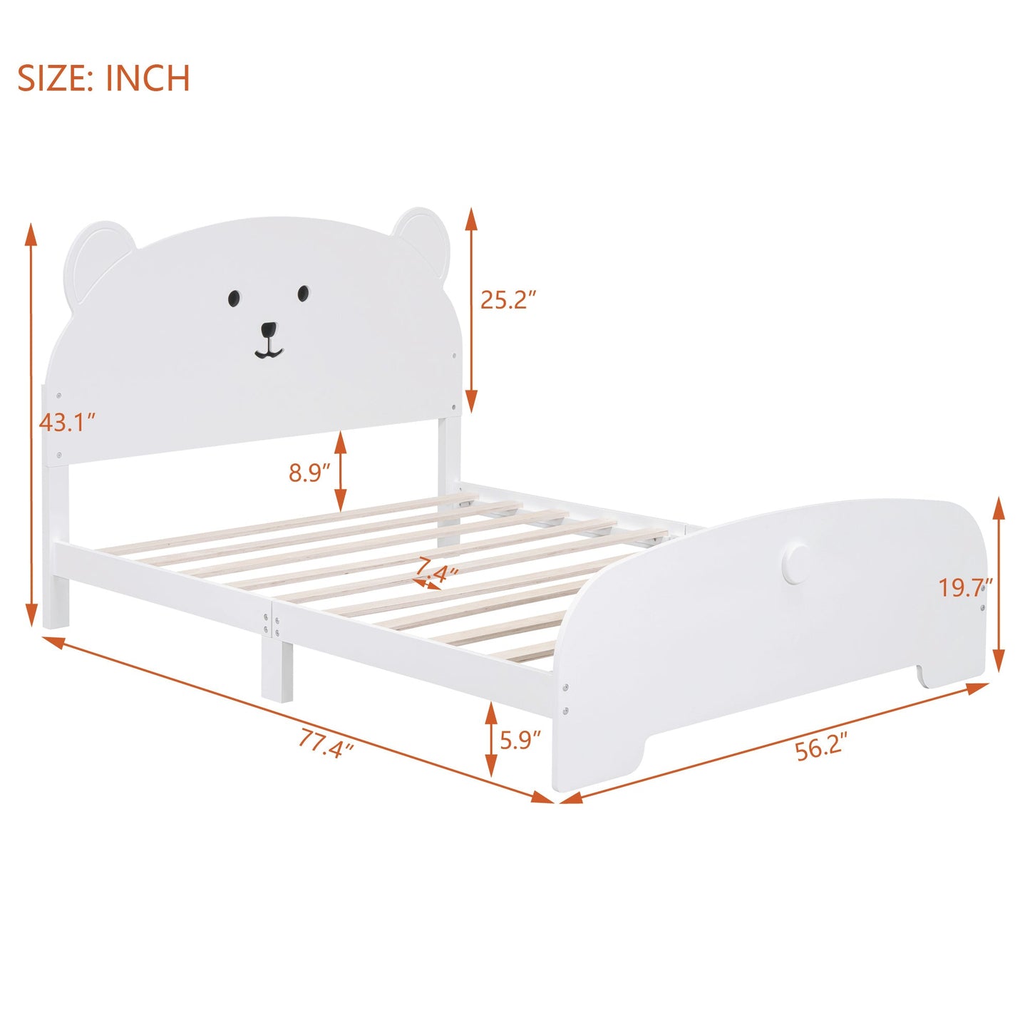 In Your Teddy Dreams Full Size Wood Platform Bed - Divine Heart L.A.