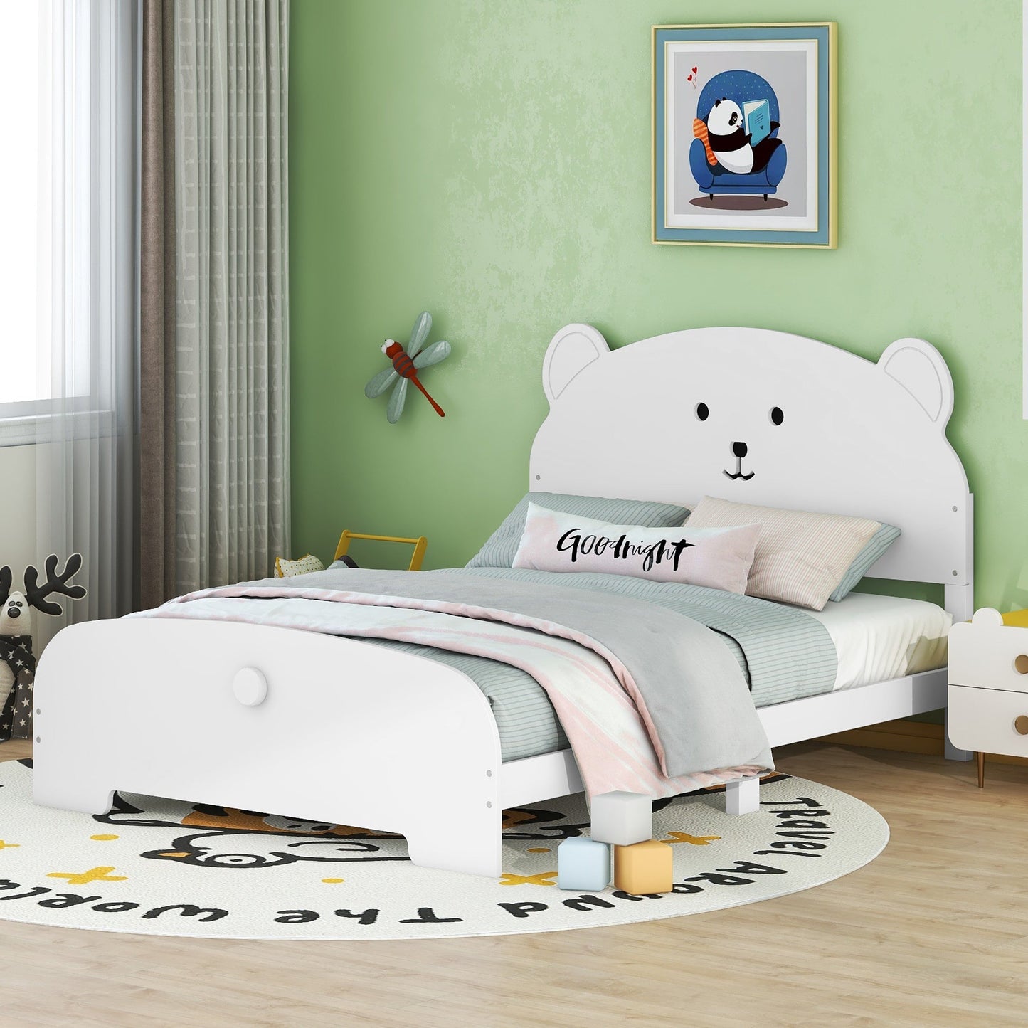 In Your Teddy Dreams Full Size Wood Platform Bed - Divine Heart L.A.