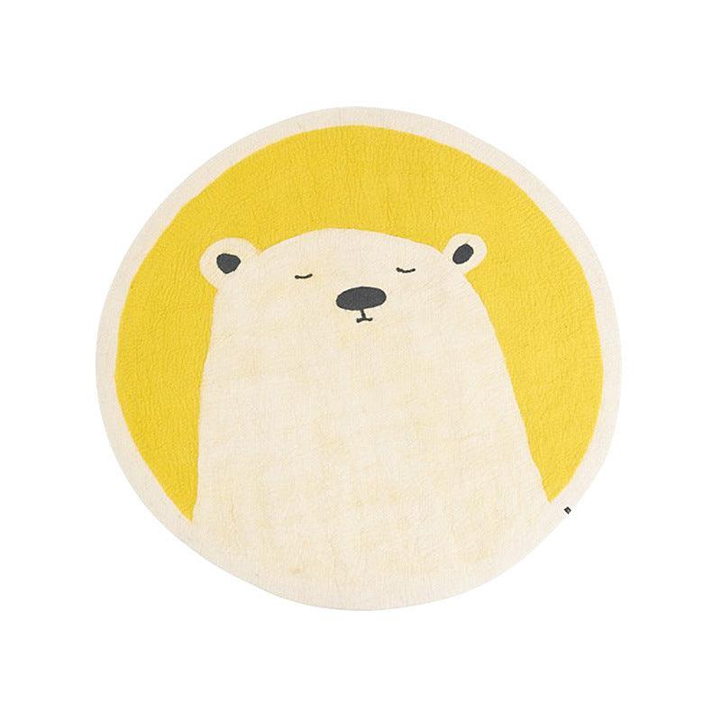 Indifferent Little Bear Round Plush Rug Collection - Divine Heart L.A.