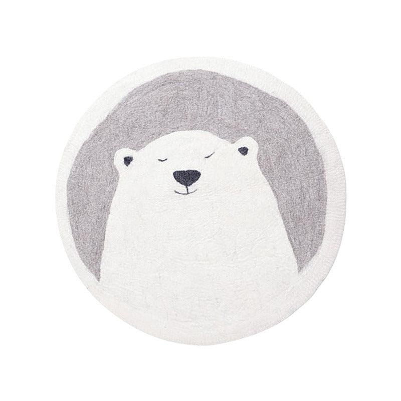 Indifferent Little Bear Round Plush Rug Collection - Divine Heart L.A.