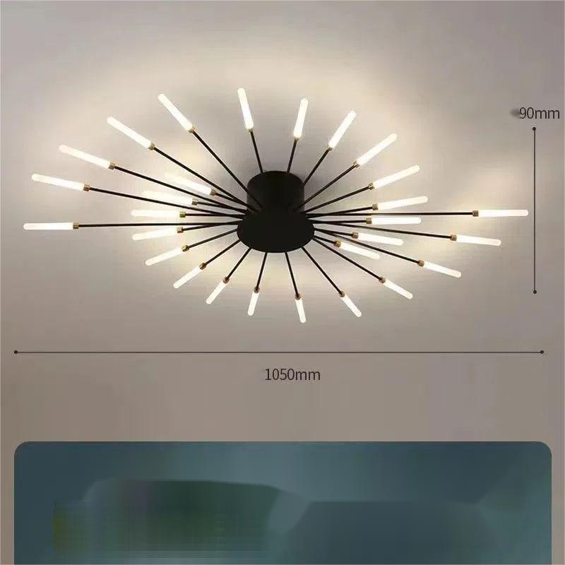 Iron Sunburst Ceiling Light in Black or Gold - Divine Heart L.A.