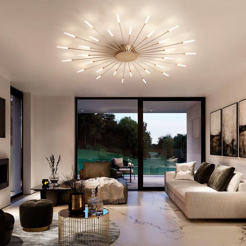 Iron Sunburst Ceiling Light in Black or Gold - Divine Heart L.A.