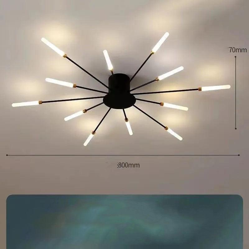 Iron Sunburst Ceiling Light in Black or Gold - Divine Heart L.A.