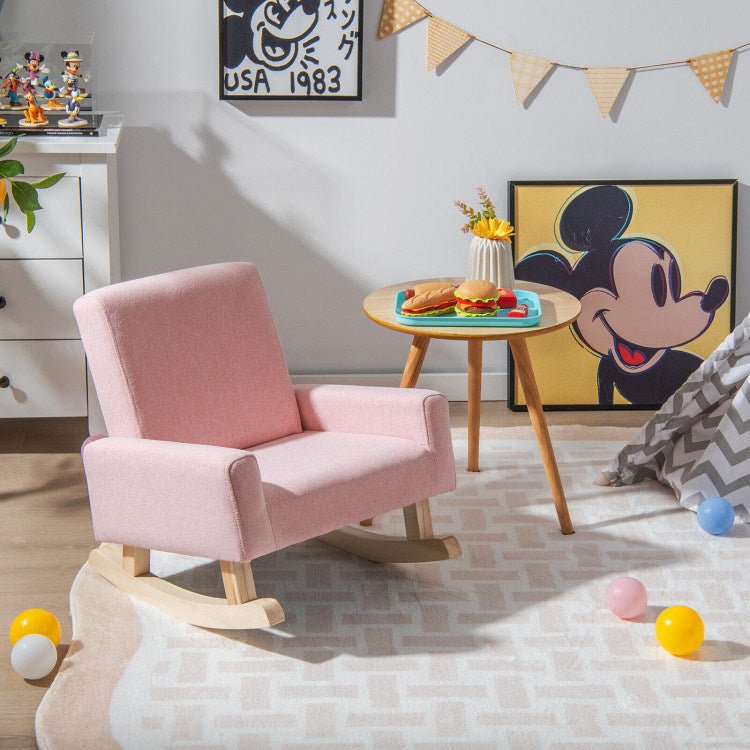 Kids Rocking Chair with Solid Wood Legs - Divine Heart L.A.