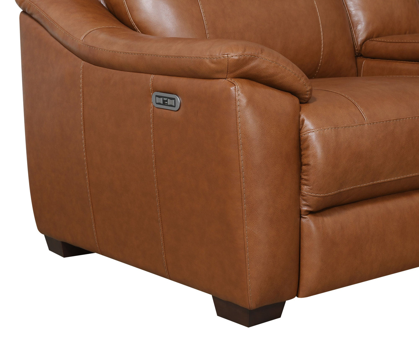 Leather Sectional Collection - Whiskey Coach Top-Grain Leather - Style and Spacious Seating - Divine Heart L.A.