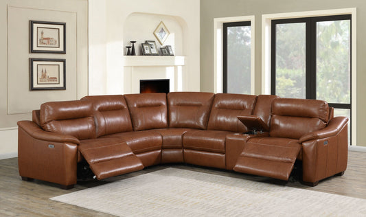 Leather Sectional Collection - Whiskey Coach Top-Grain Leather - Style and Spacious Seating - Divine Heart L.A.