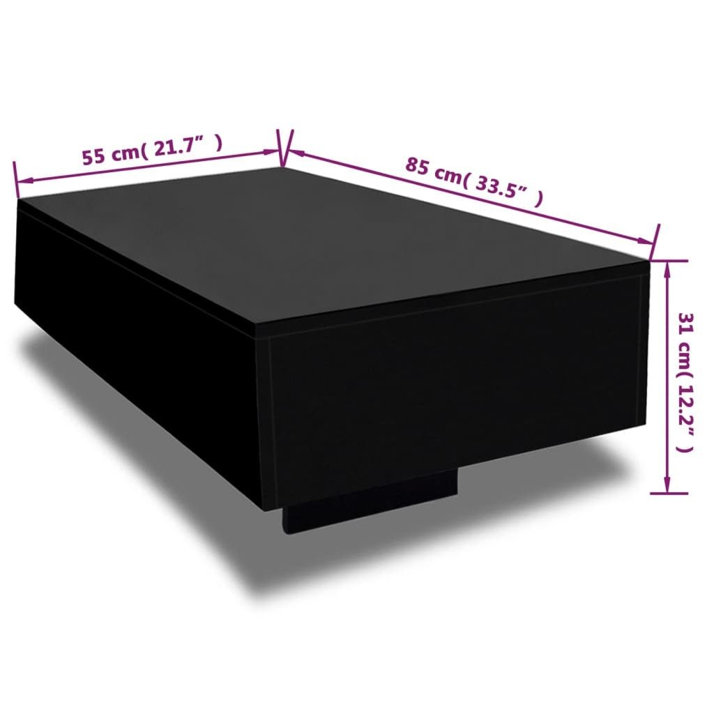 Lisette Coffee Table High Gloss Black - Divine Heart L.A.