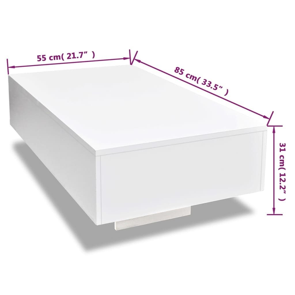 Lisette Coffee Table High Gloss White - Divine Heart L.A.