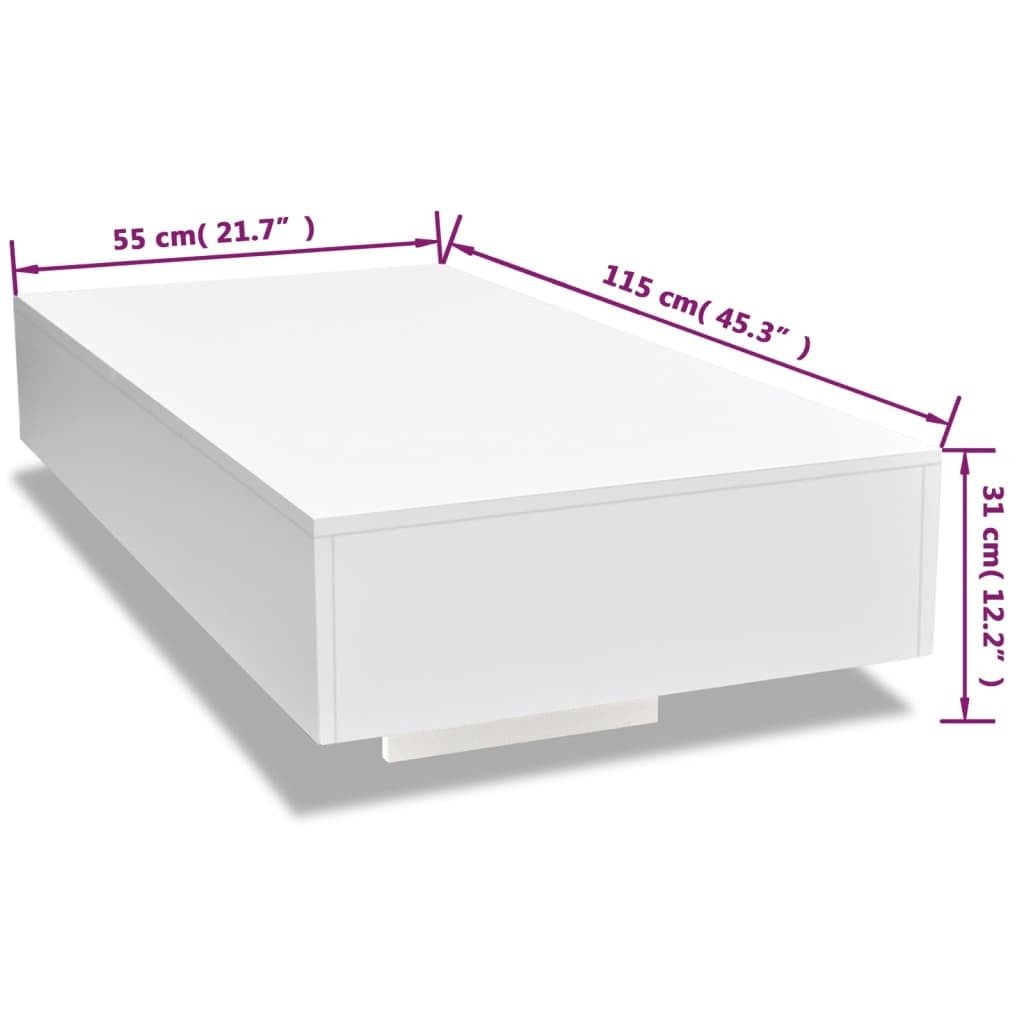 Lisette Coffee Table High Gloss White - Divine Heart L.A.