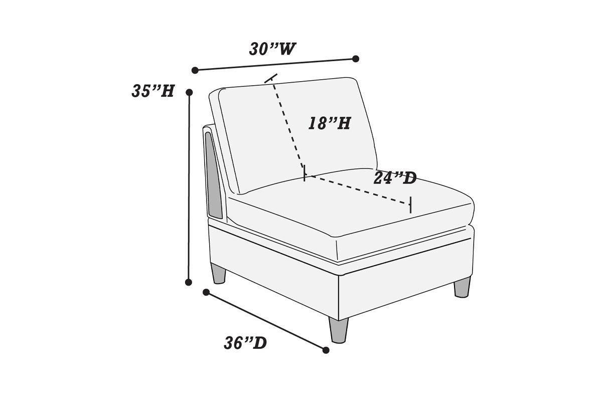 Living Room Furniture 7pc Modular Sofa Set Light Grey Dorris Fabric Couch 4x Corner Wedges 2x Armless Chair And 1x Ottoman - Divine Heart L.A.