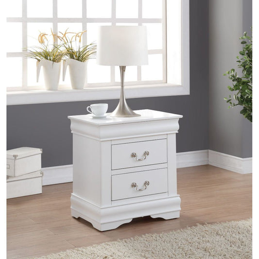 Louis Philippe 2 Drawer Nightstand in White - Divine Heart L.A.