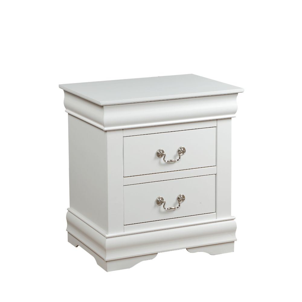 Louis Philippe 2 Drawer Nightstand in White - Divine Heart L.A.