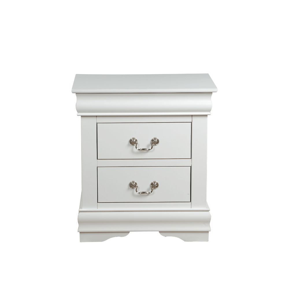 Louis Philippe 2 Drawer Nightstand in White - Divine Heart L.A.