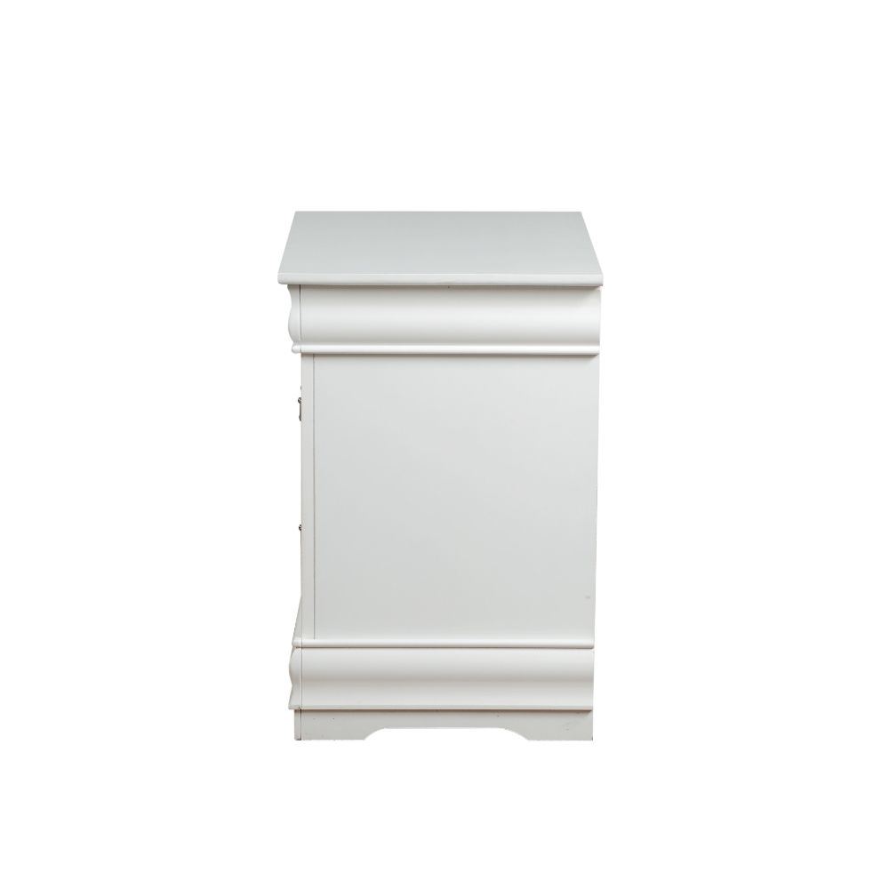 Louis Philippe 2 Drawer Nightstand in White - Divine Heart L.A.