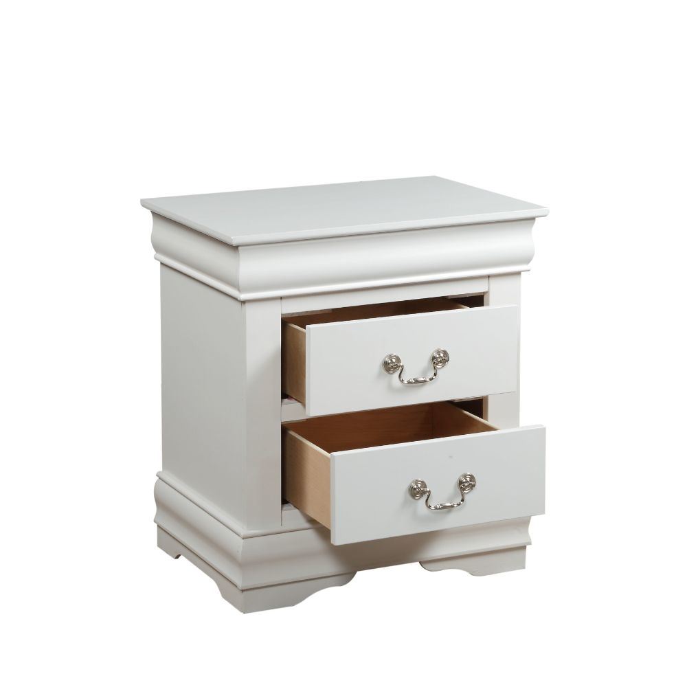 Louis Philippe 2 Drawer Nightstand in White - Divine Heart L.A.