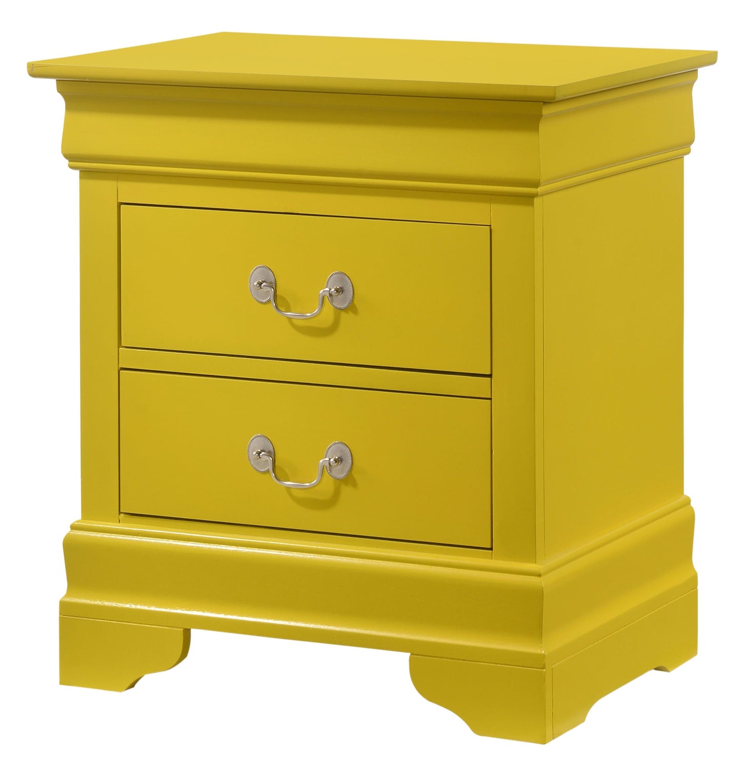 Louis Philippe 2 Drawer Nightstand in Yellow - Divine Heart L.A.